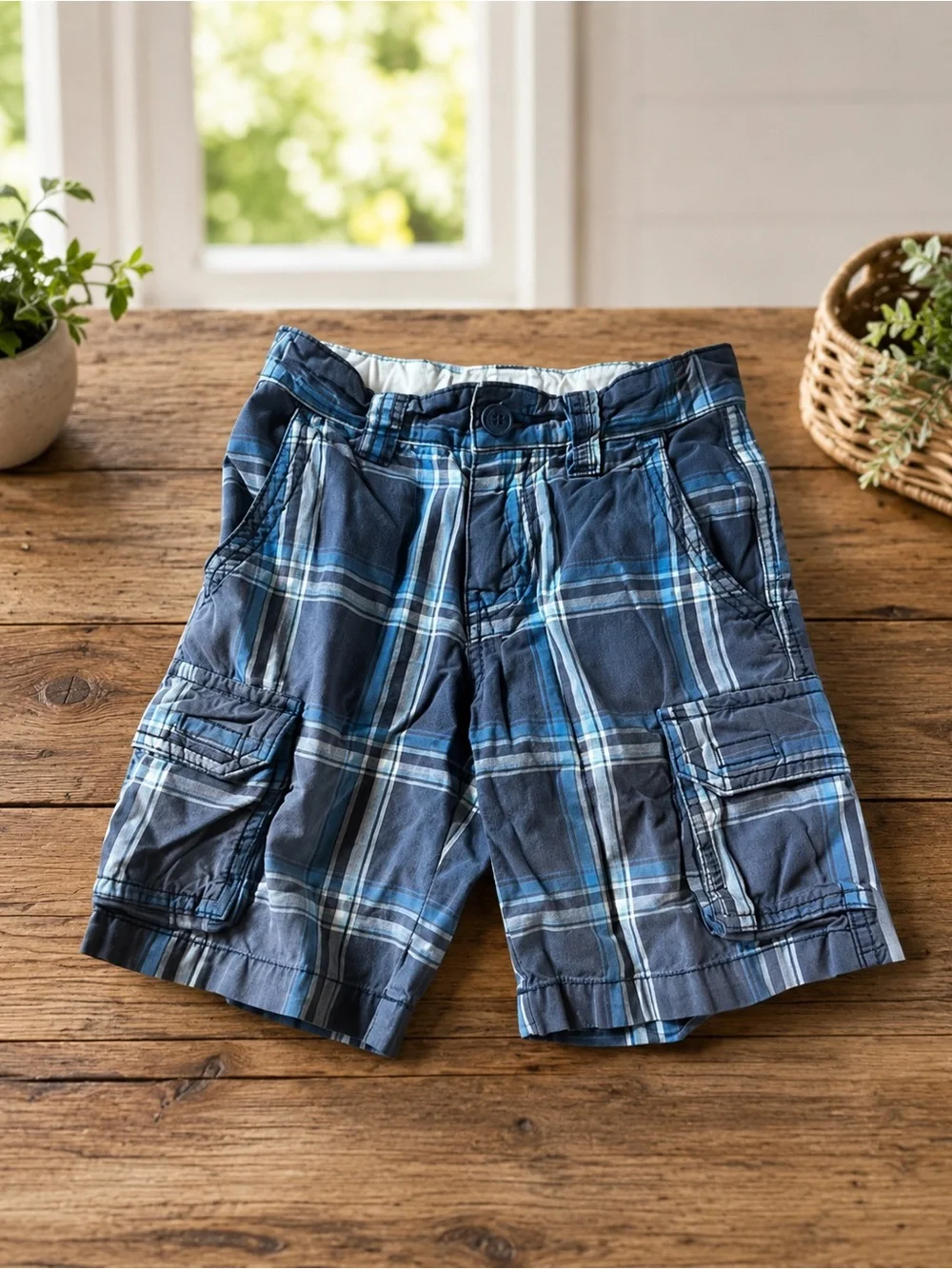 Boys’ Plaid Size 5 Cargo Shorts 248